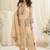 Light brown silk blend sequins work semi stitched salwar suits suits size up to 42