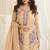 Light brown silk blend sequins work semi stitched salwar suits suits size up to 42