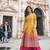 Mustard jacquard sequins work semi stitched salwar suits suits size up to 42