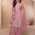 Pink chiffon sequins work semi stitched salwar suits suits size up to 42