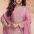 Pink chiffon sequins work semi stitched salwar suits suits size up to 42