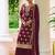 Maroon chiffon sequins work semi stitched salwar suits suits size up to 42