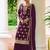 Purple chiffon sequins work semi stitched salwar suits suits size up to 42