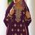 Purple chiffon sequins work semi stitched salwar suits suits size up to 42