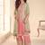 Pink chiffon sequins work semi stitched salwar suits suits size up to 42