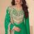 Green chiffon sequins work semi stitched salwar suits suits size up to 42