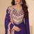 Purple chiffon sequins work semi stitched salwar suits suits size up to 42