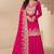 Pink chiffon sequins work semi stitched salwar suits suits size up to 42