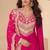 Pink chiffon sequins work semi stitched salwar suits suits size up to 42