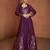 Wine georgette sequins work semi stitched salwar suits suits size up to 42