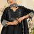 Black silk mirror work semi stitched salwar suits suits size up to 42