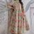 Anarkali cotton printed hand work embroidered kurta with pant and dupatta for women 