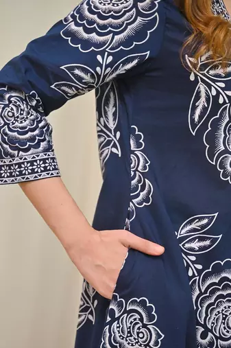 Anarkali cotton printed kurta with pant and dupatta for women 