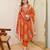 Anarkali cotton printed kurta with pant and dupatta for women 