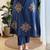 Anarkali cotton printed hand work embroidered kurta with pant and dupatta for women 