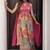 Anarkali silk embrodred printed kurta with pant and dupatta for women 