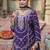 Purple embroidered chinon free size stitched palazzo style salwar suit