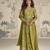 Mehendi embroidered chinon free size stitched anarkali suit