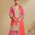 Pink silk blend hand embroidery semi stitched salwar suits suits size up to 42