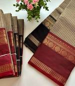 Beige chettinad saree cotton silk ganga jamuna saree with blouse