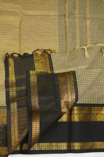 Beige chettinad saree cotton silk ganga jamuna saree with blouse