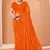 orange chiffon bandhani geometric printed saree with blouse 