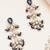 blue stone pearl beaded chandelier earrings