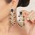 blue stone pearl beaded chandelier earrings