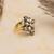 gold kundan pearl floral statement ring