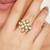 gold kundan pearl floral statement ring