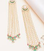 pearl beaded multi chain tassel drop earrings