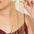 pearl beaded multi chain tassel drop earrings