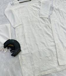 white chikankari embroidered kurta set