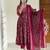deep rani pink floral print anarkali set