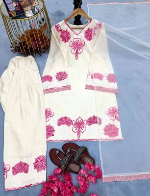 cream pashmina silk kurta set  2