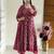 deep rani pink floral print anarkali set