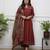 brick red heritage embroidered kurta set