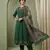 dark green cotton kurta set with kalamkari print dupatta