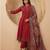 brick red cotton kurta set with kalamkari print dupatta