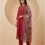 brick red cotton kurta set with kalamkari print dupatta