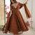 rust brown georgette anarkali kurta set