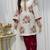  white floral embroidered tunic set