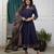 royal blue cotton kurta set with kalamkari print dupatta