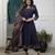 royal blue cotton kurta set with kalamkari print dupatta