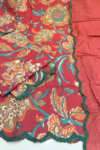 red floral scalloped co-ord set 