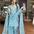 sky blue embroidered patiala suit set