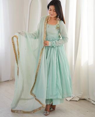 sky blue anarkali suit set 2