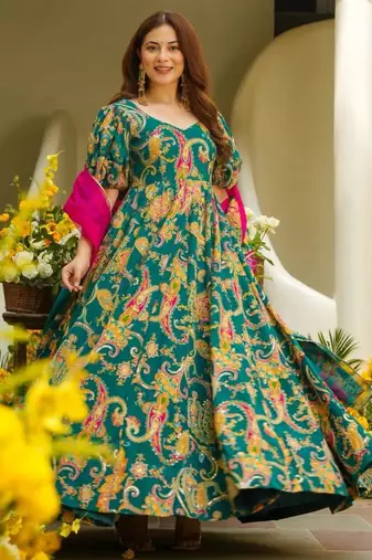 Royal blue velvet tunic with ornate gold tilla borders