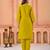 Dark yellow kurta set with printed motifs