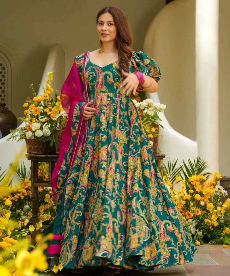 Royal blue velvet tunic with ornate gold tilla borders